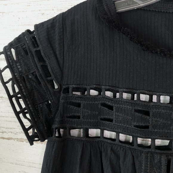 SEA NEW YORK Embroidered Cut Out Mini Shift Dress Black 0 - Picture 5 of 9